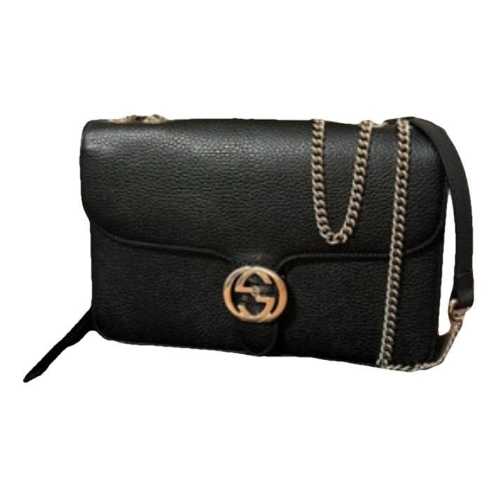 Interlocking leather handbag