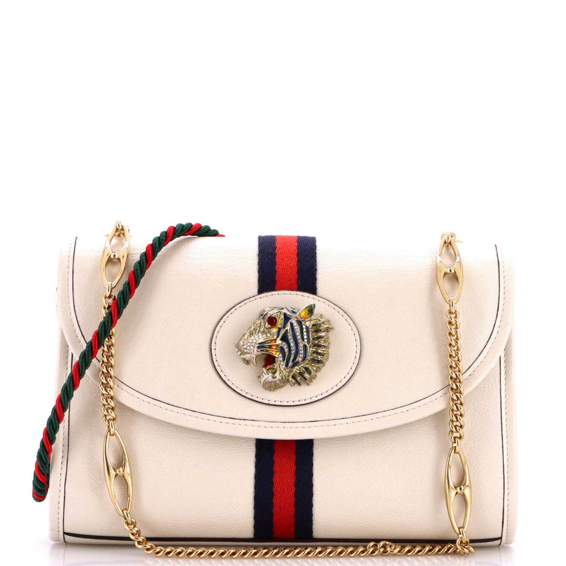 Rajah Web Chain Shoulder Bag Leather Small