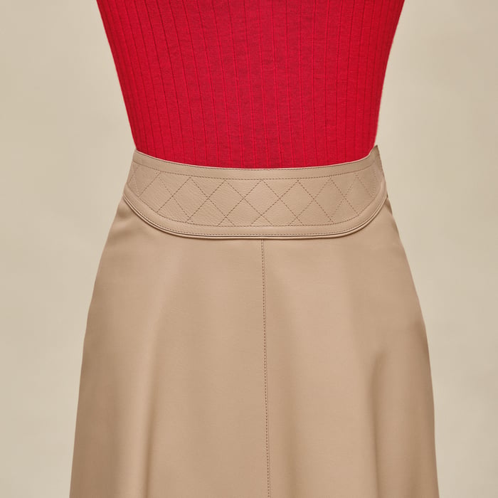 Beige Cajou Flared Skirt