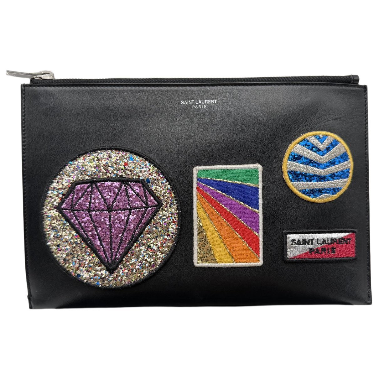 Leather clutch bag