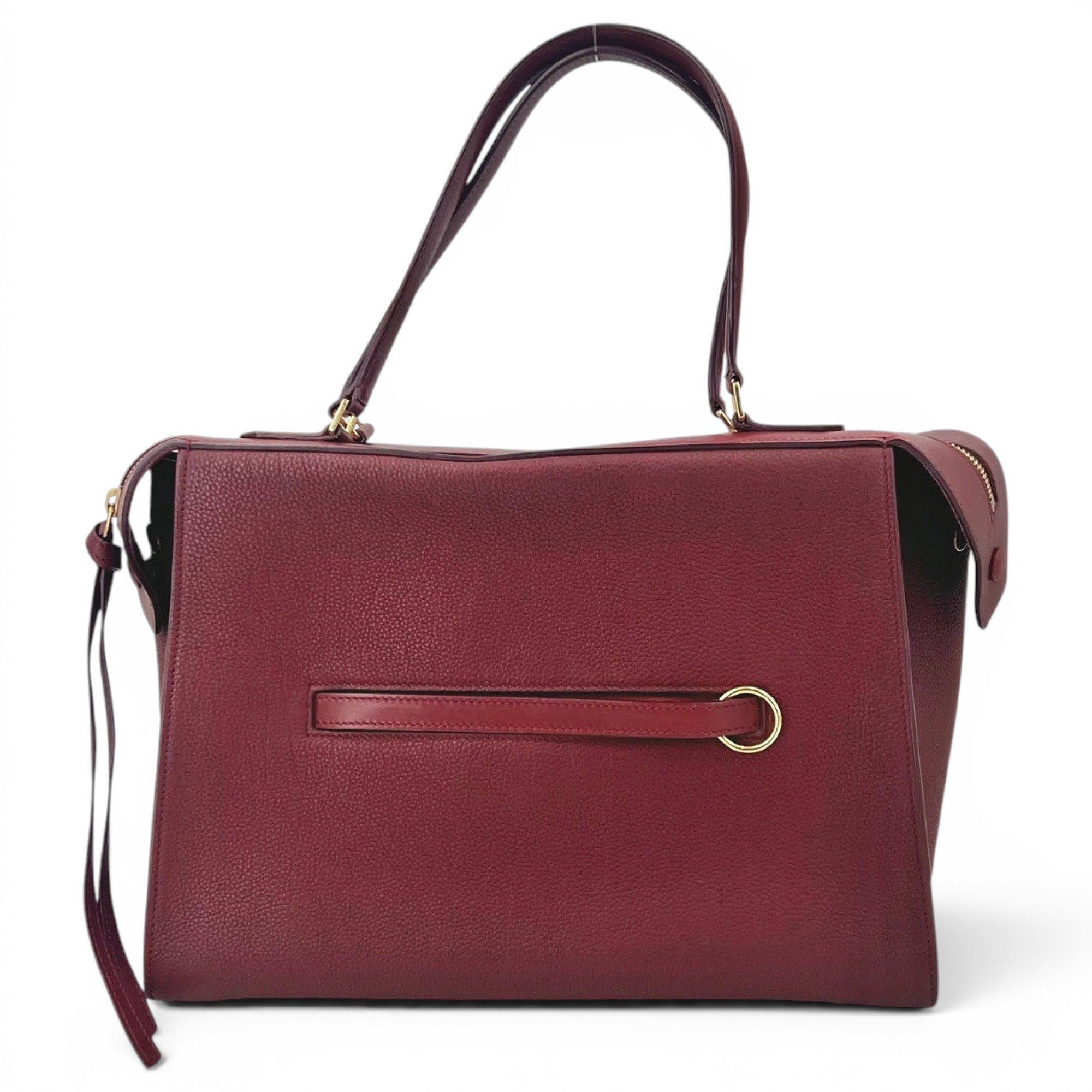 Ring leather handbag