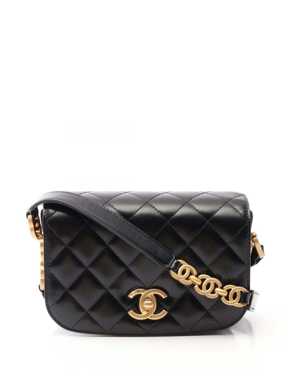 2021-2026 Mini Quilted Shiny Calfskin Messenger Bag crossbody bag
