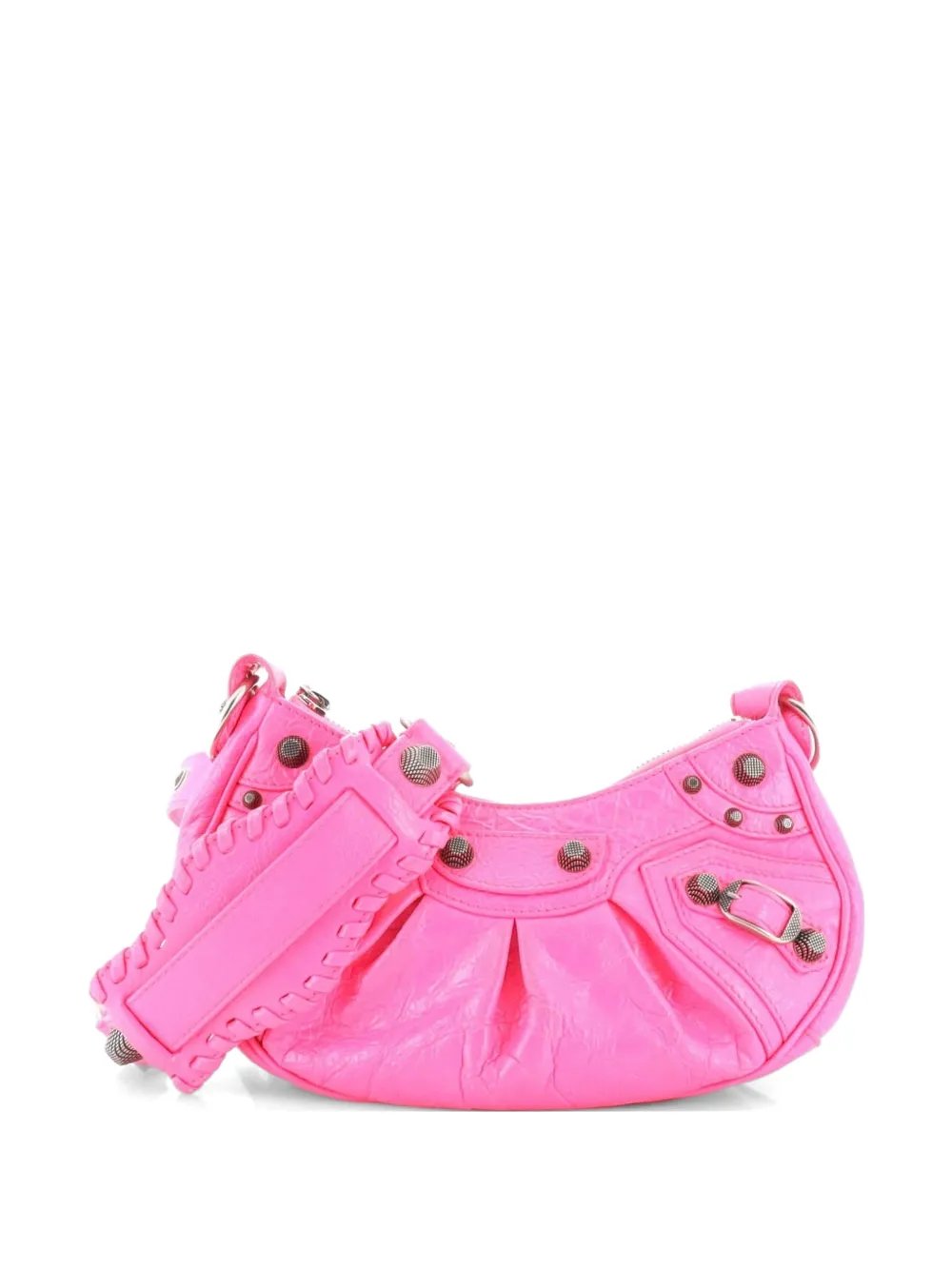 Le Cagole Giant Studs Shoulder Bag Leather XS hobo bag