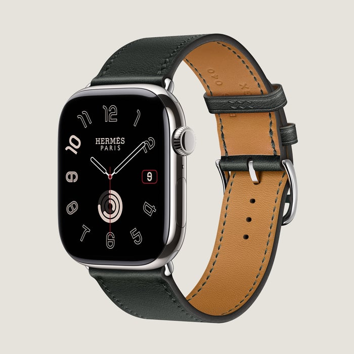 Noir Band Apple Watch Hermès Single Tour 46 MM