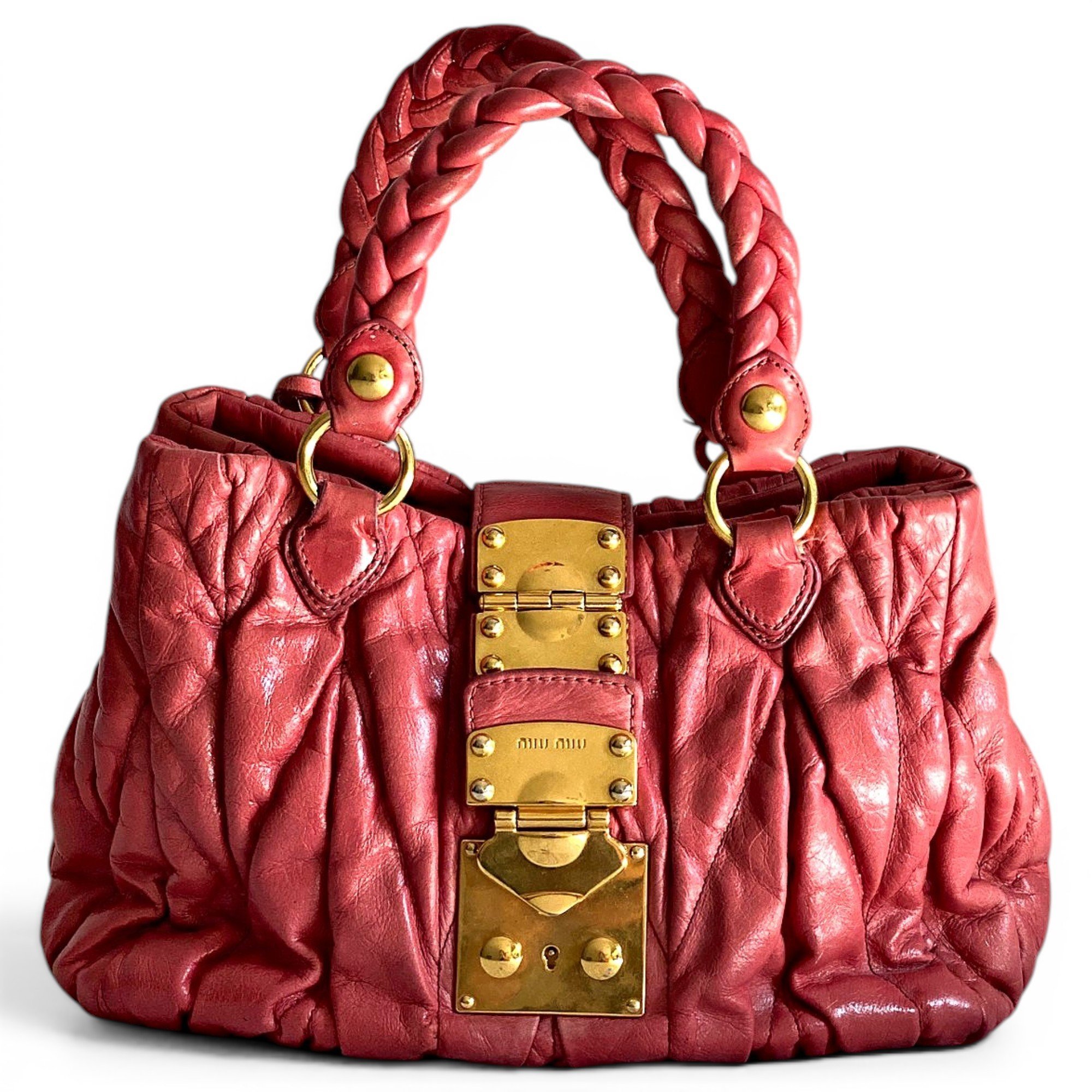 Coffer leather handbag