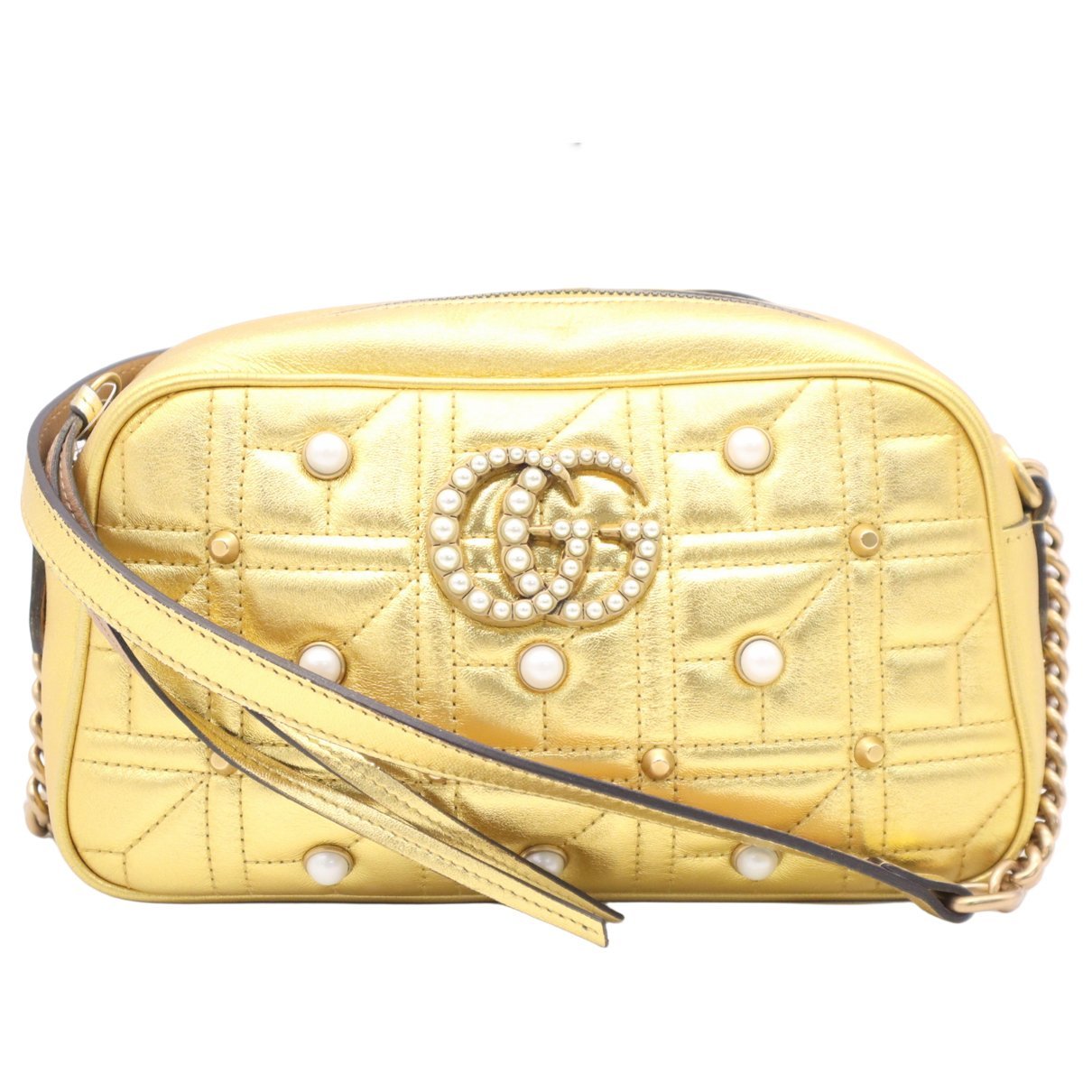 Pearly GG Marmont leather handbag