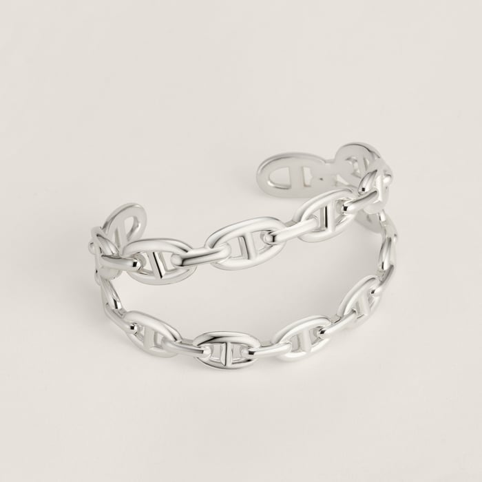 Sans Coloris Chaine d'Ancre Enchainee Double Bracelet