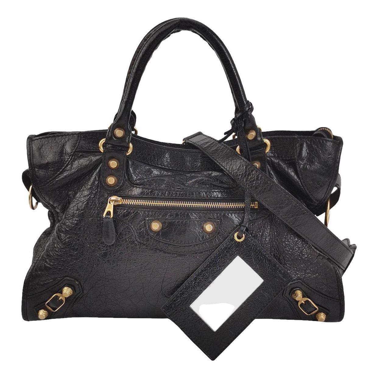 City leather handbag