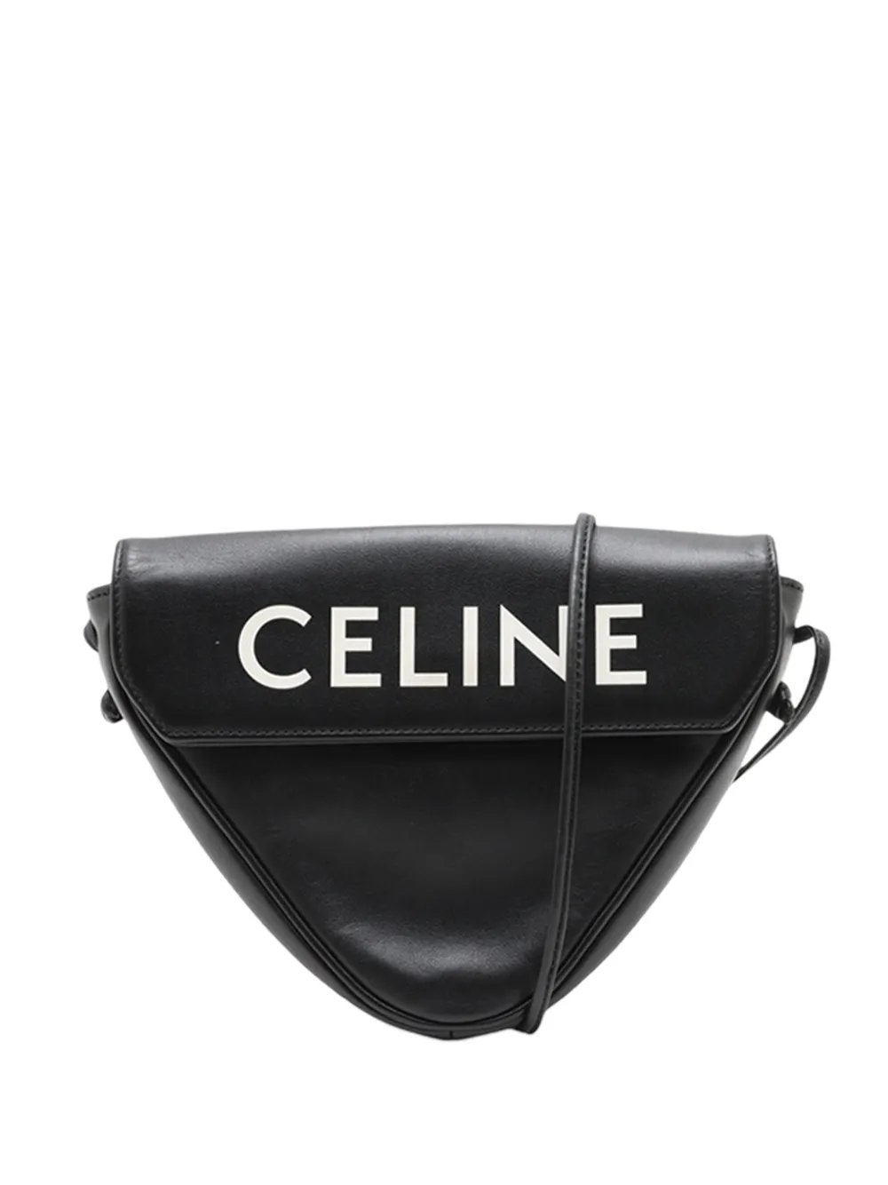 2018-2026 Smooth Calfskin Logo Triangle crossbody bag