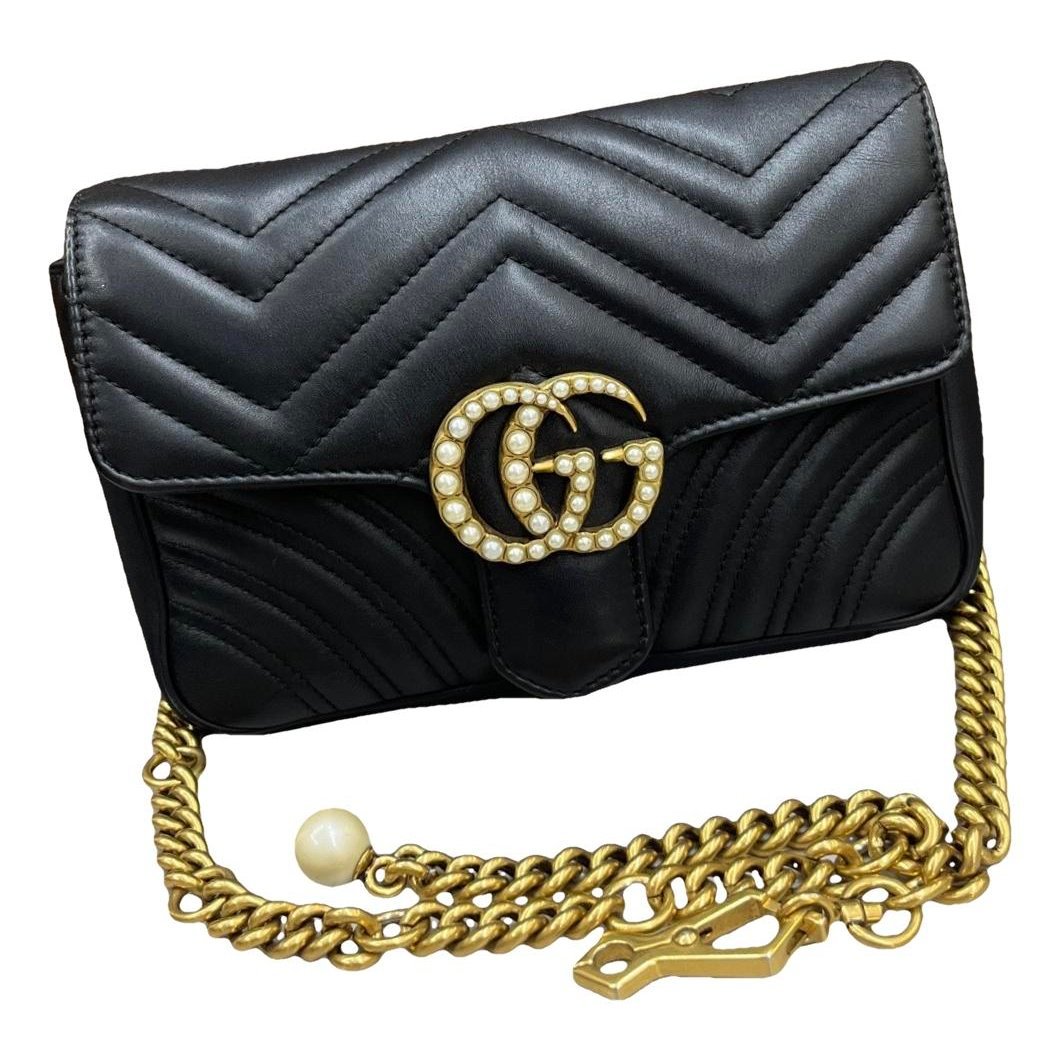 Pearly GG Marmont Chain Wallet leather handbag