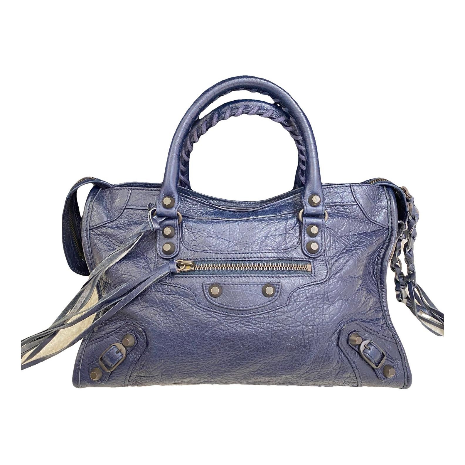 City leather handbag