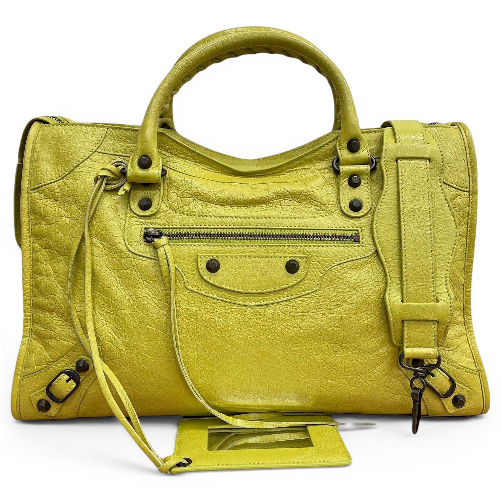 City leather handbag