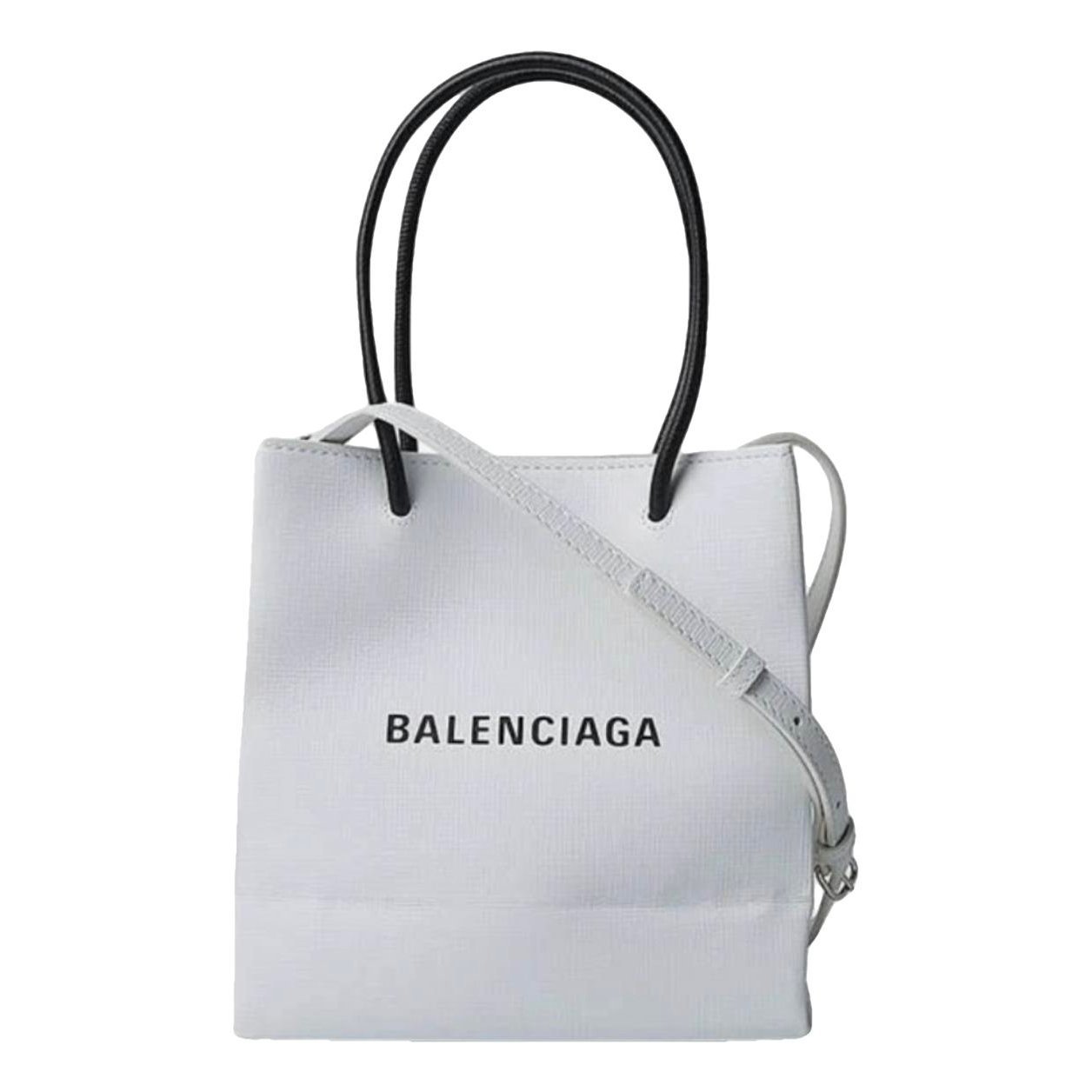 Shopping North South leather handbag
