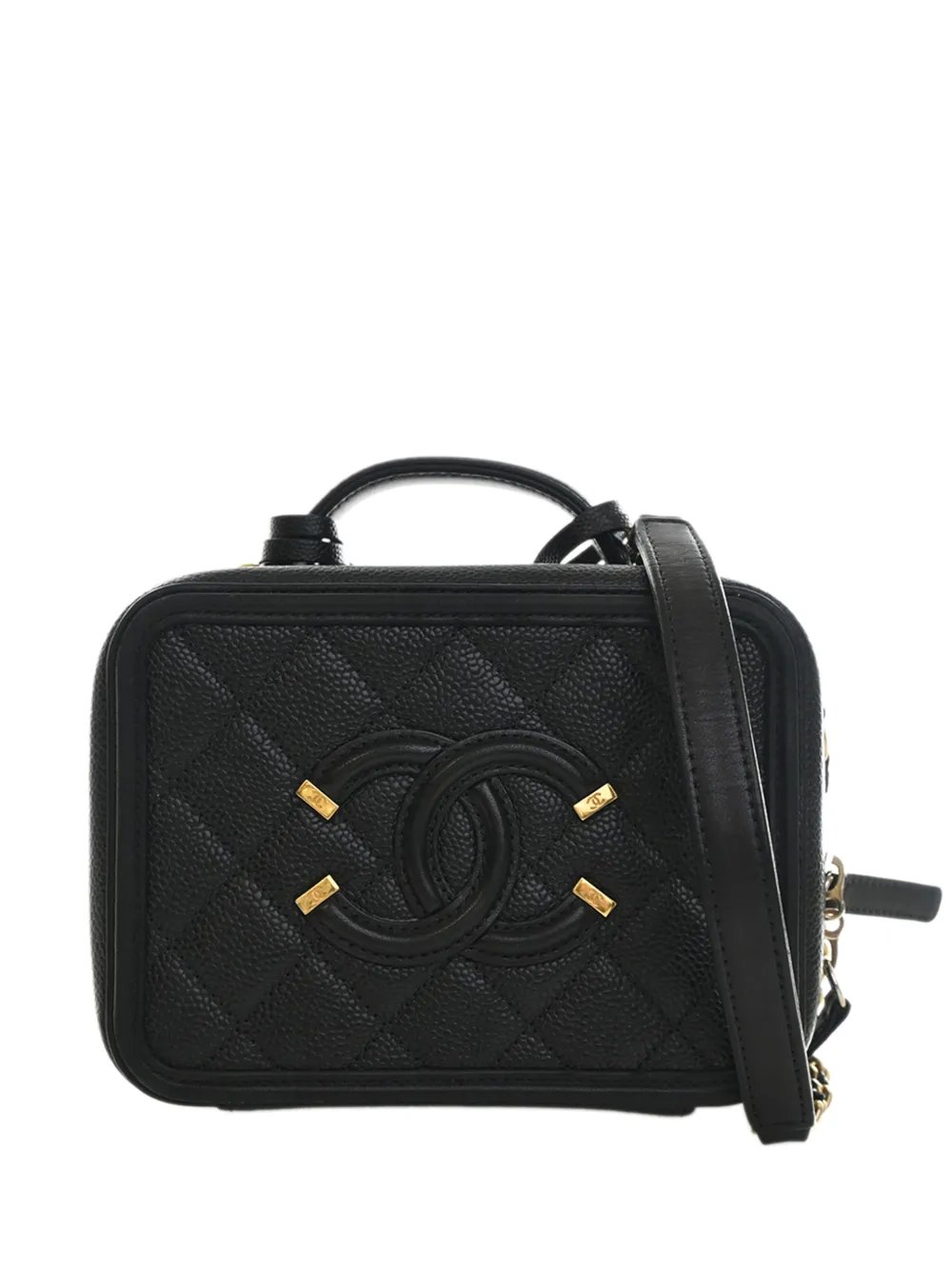 2017-2018 Small Caviar CC Filigree Vanity Case satchel
