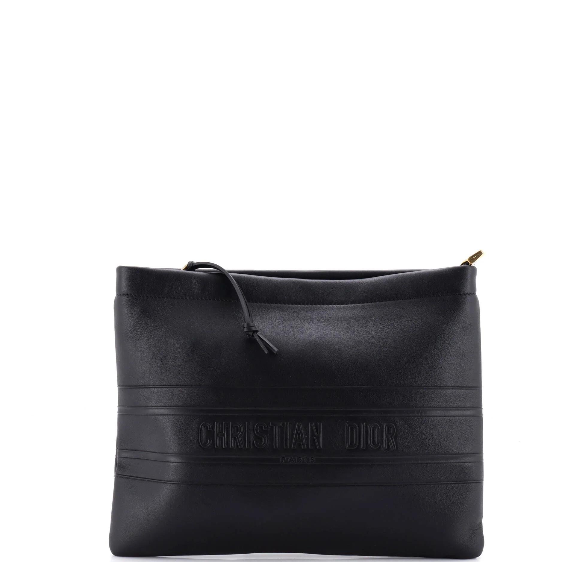 Leather clutch bag
