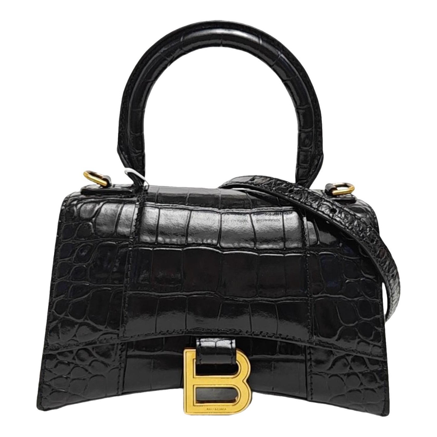 Hourglass leather handbag