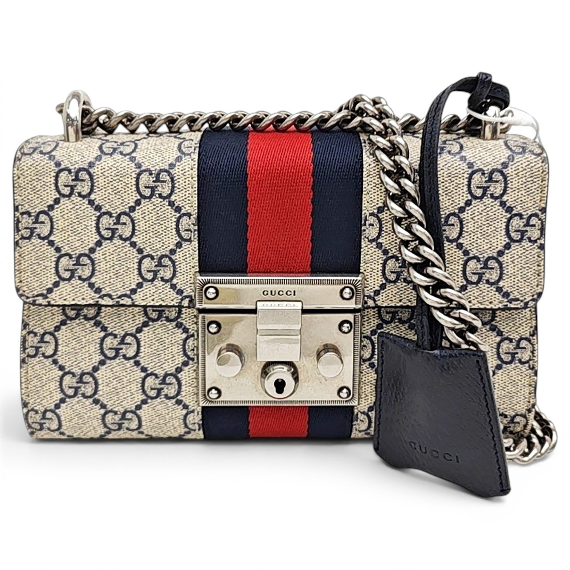 Padlock leather handbag