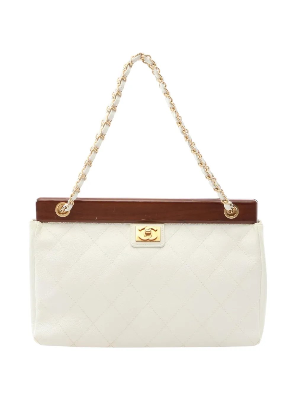2003-2004 CC Quilted Caviar Wooden Bar shoulder bag