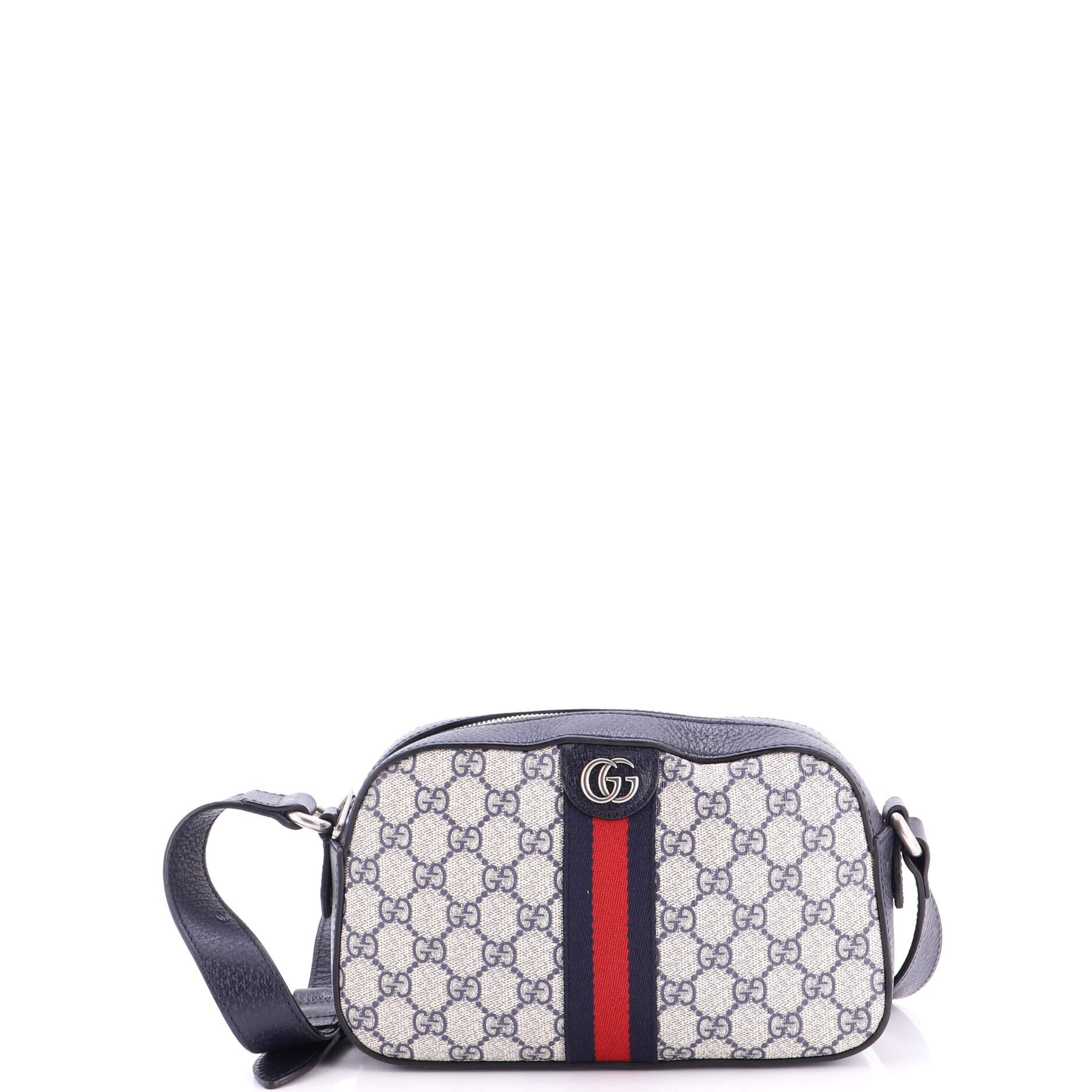 Ophidia Camera Shoulder Bag GG Coated Canvas with Leather Small