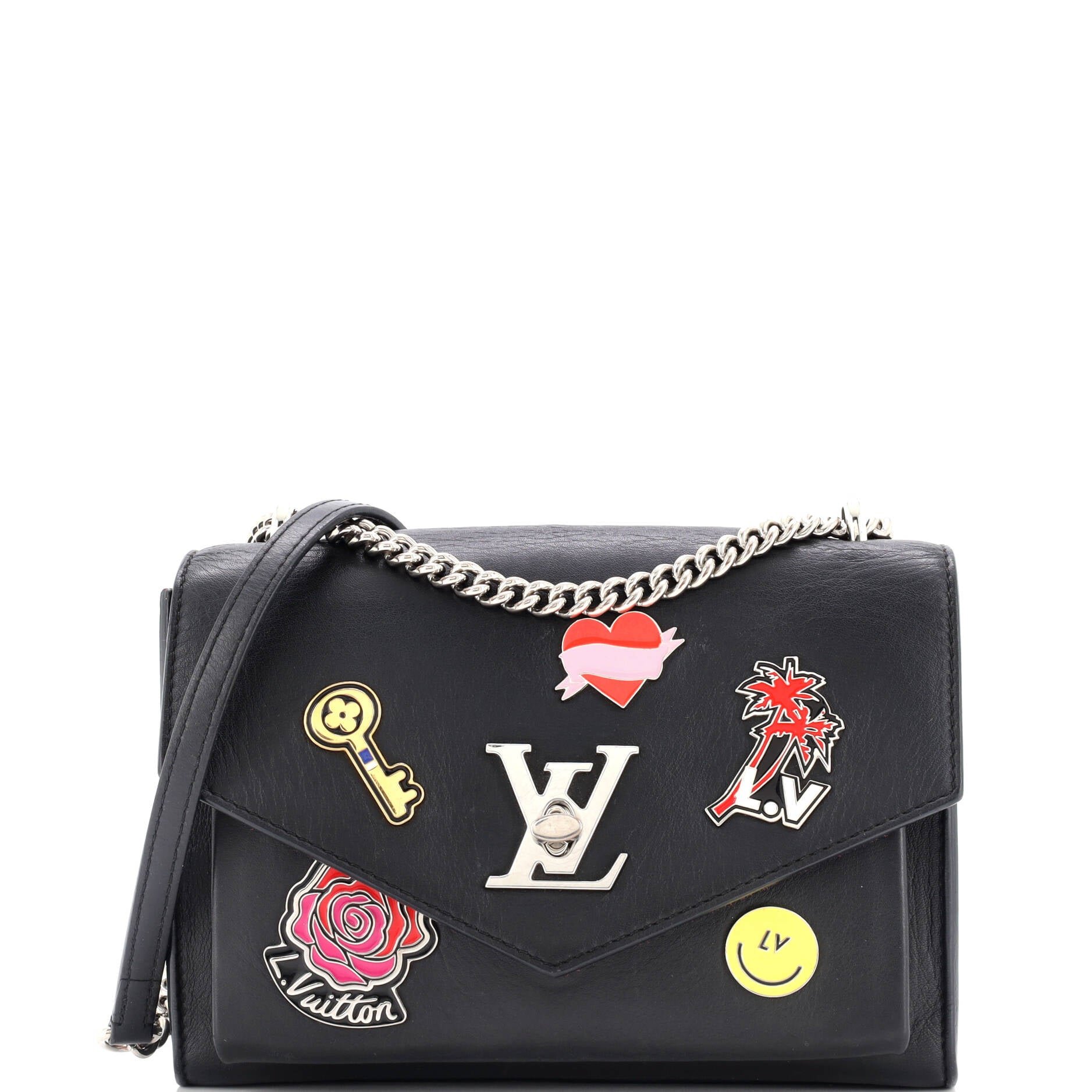 Louis Vuitton Mylockme Handbag Limited Edition Pin Embellished Leather BB