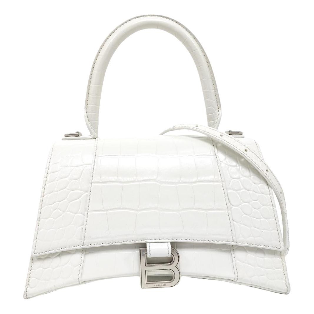 Hourglass leather handbag