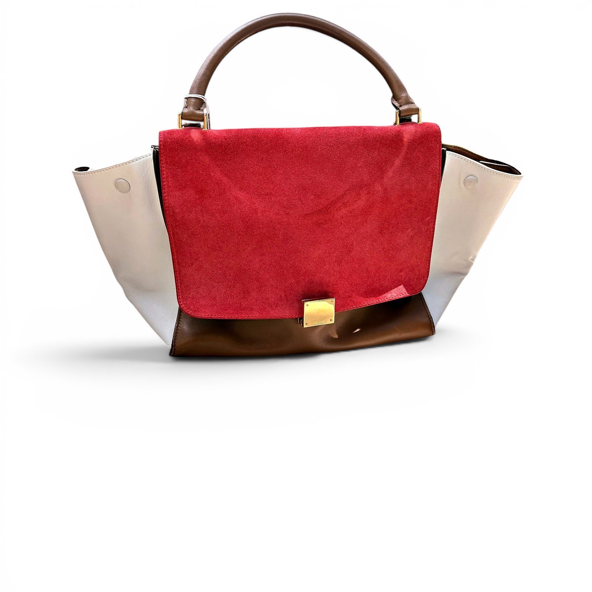 Trapèze leather handbag