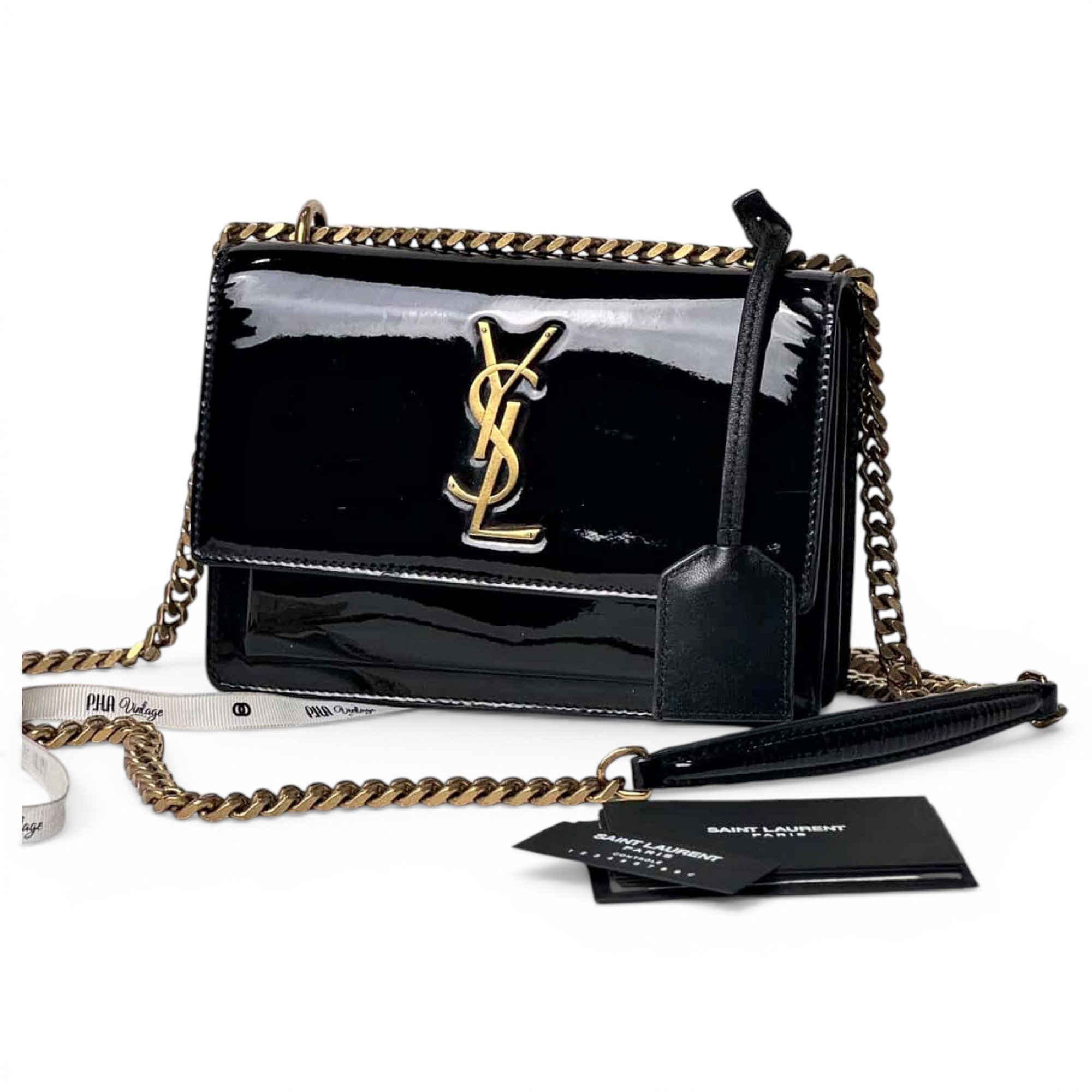 Saint Laurent Sunset patent leather handbag