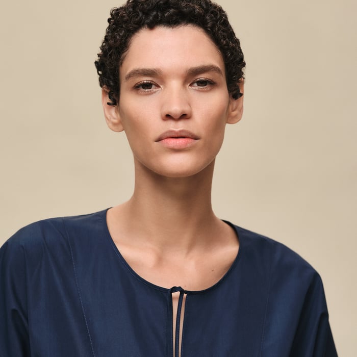 Bleu Outremer Embroidered Beach Caftan