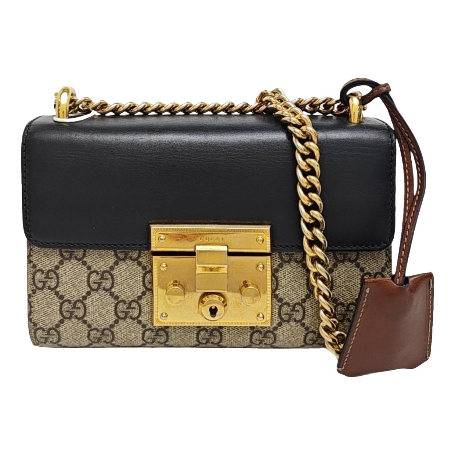 Padlock leather handbag