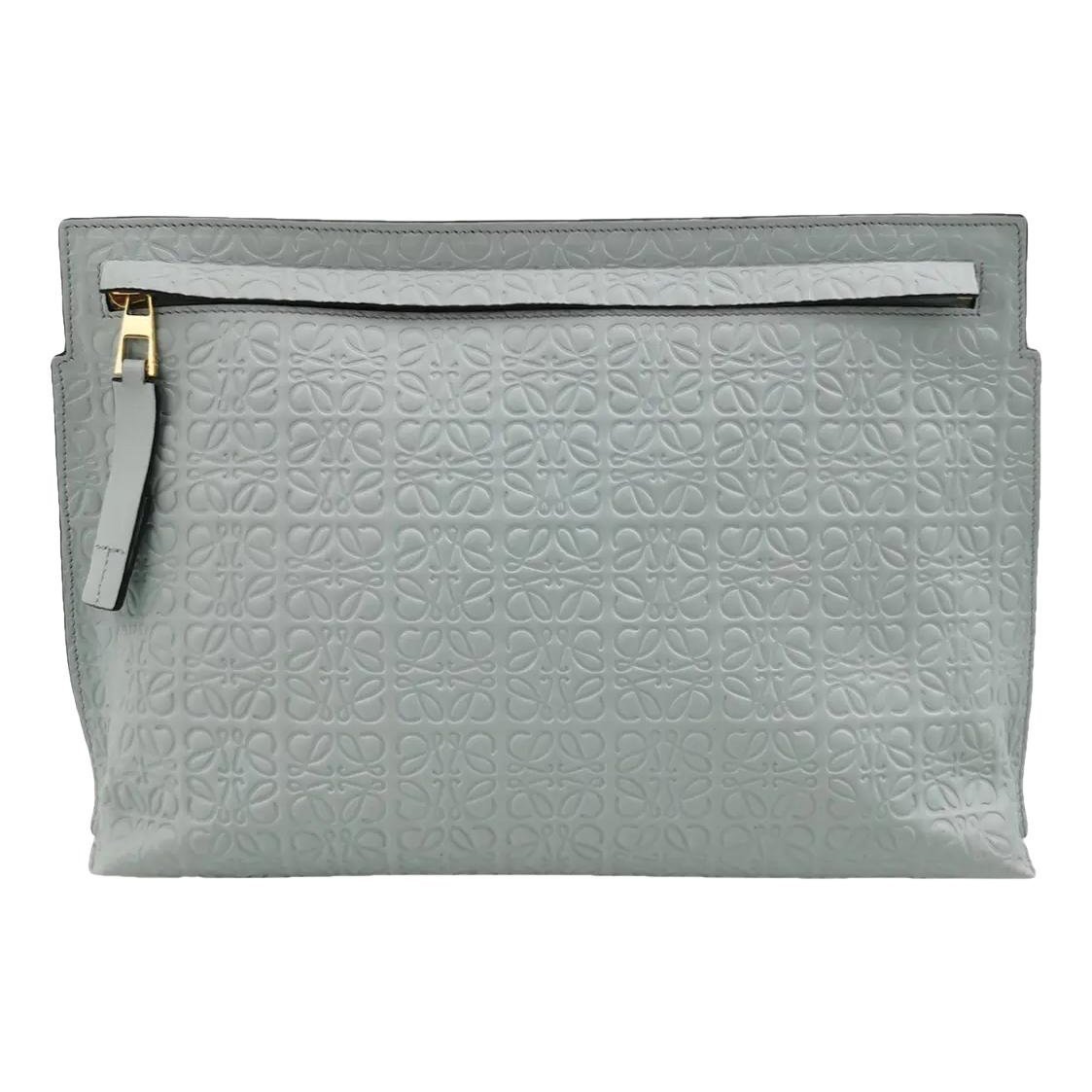 Loewe T Pouch leather clutch bag