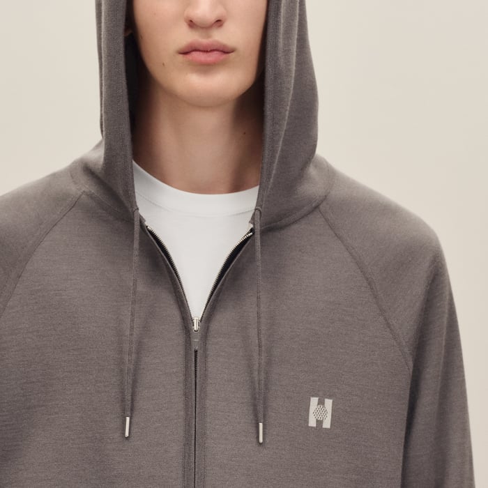 Gris Éléphant "H Golf" Reversible Hooded Jacket