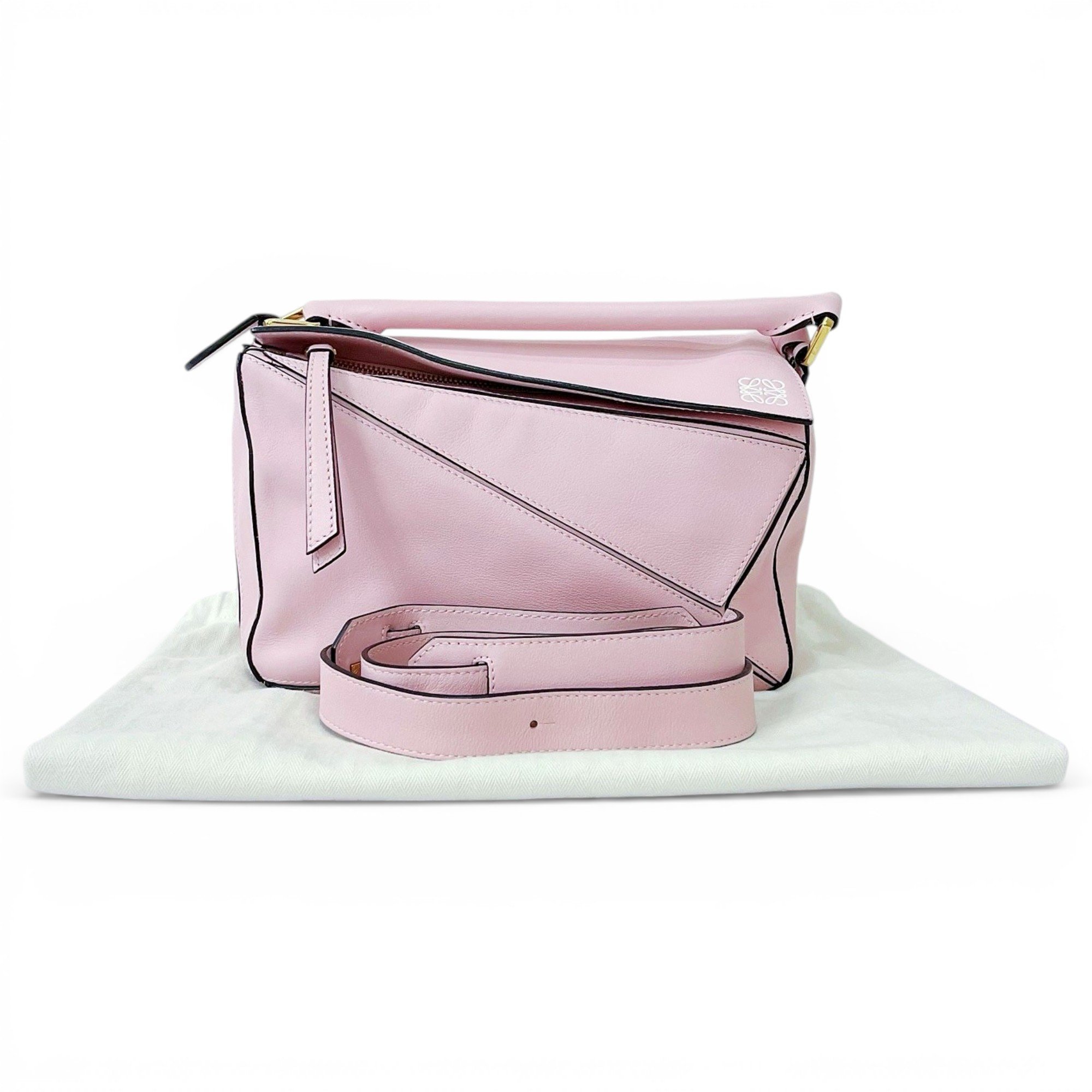 Puzzle leather handbag
