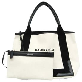 Balenciaga Navy cabas cloth handbag