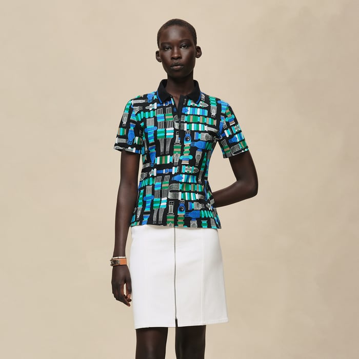 Noir "Bride a Bloc" Micro Zipped Polo Shirt