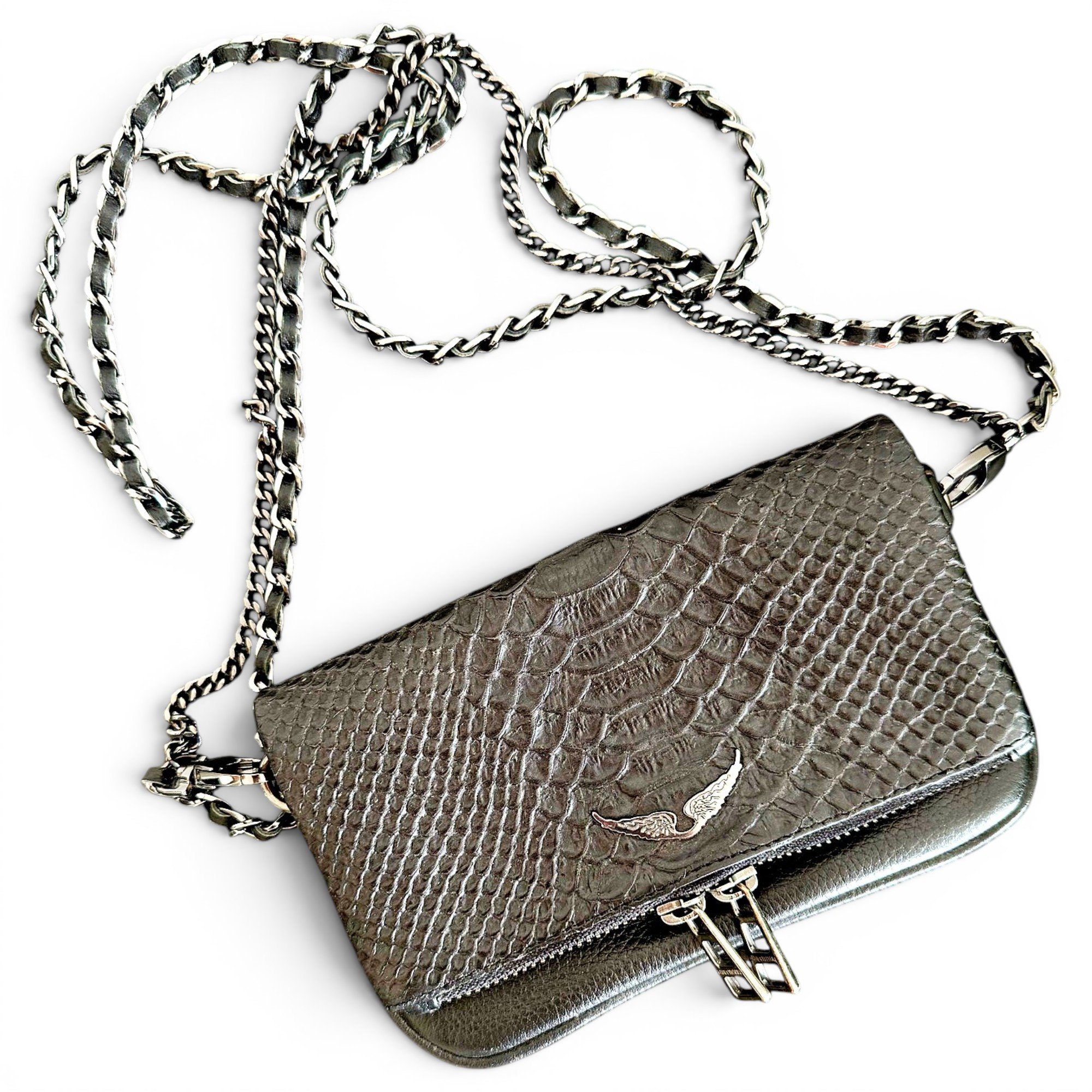 Rock leather crossbody bag