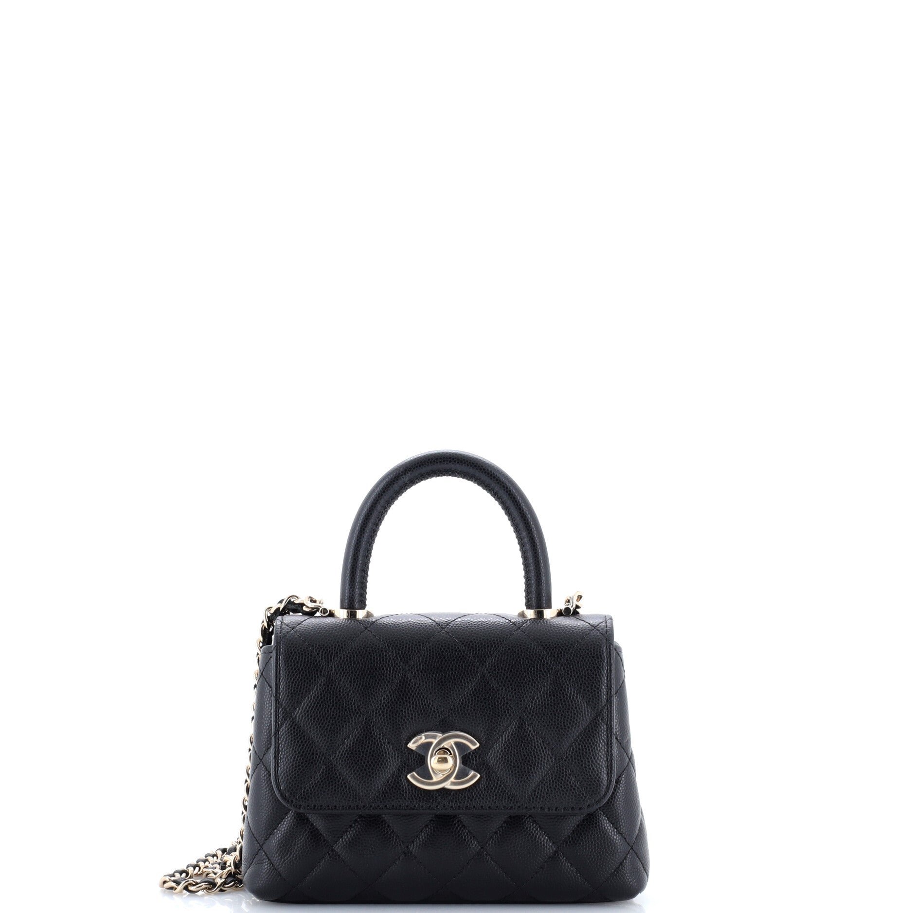 Chanel Coco Top Handle Bag Quilted Caviar Extra Mini