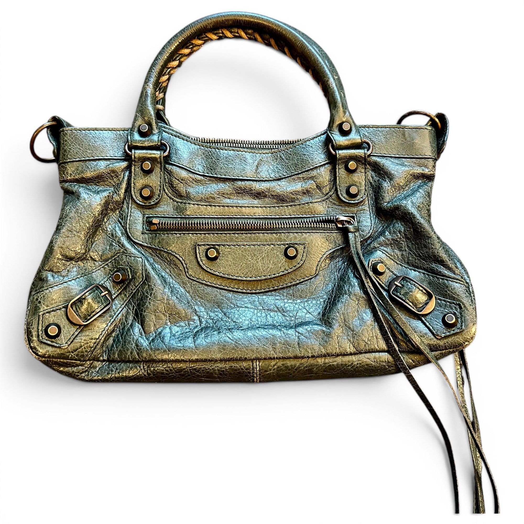 City leather handbag