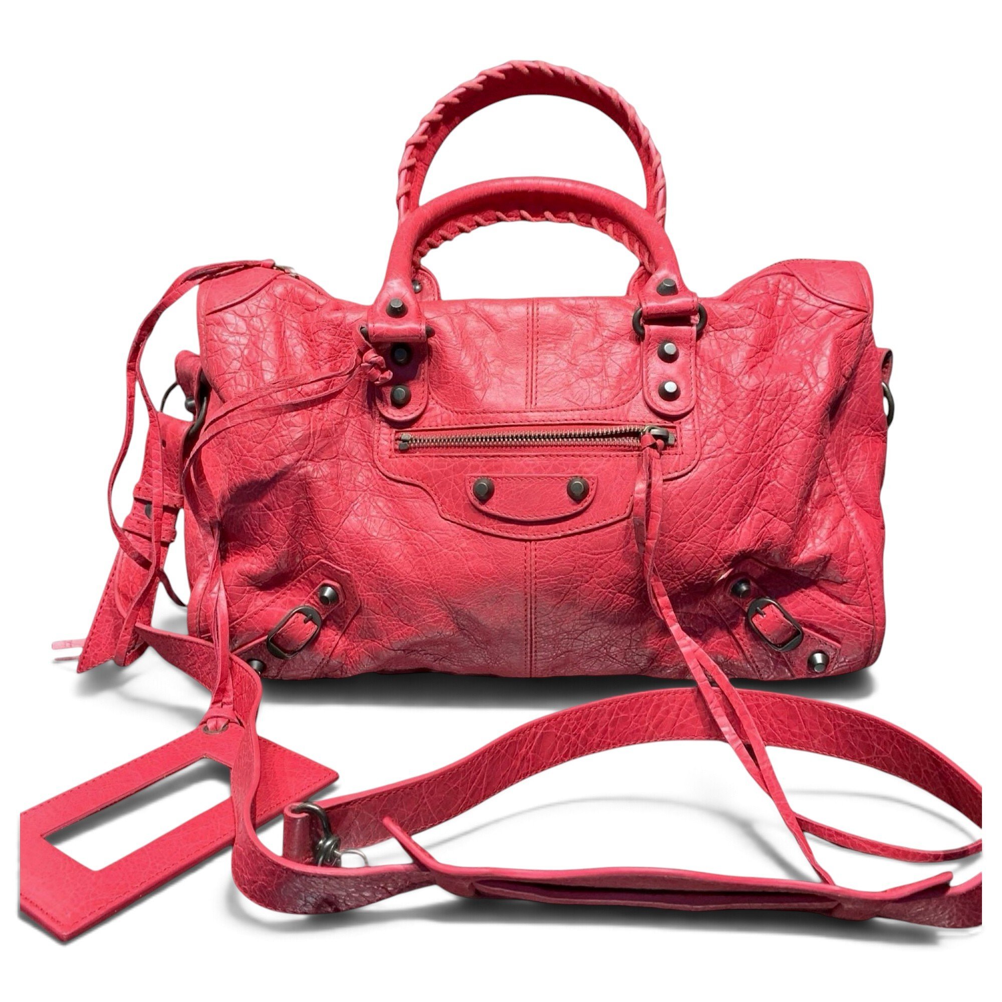 City leather handbag