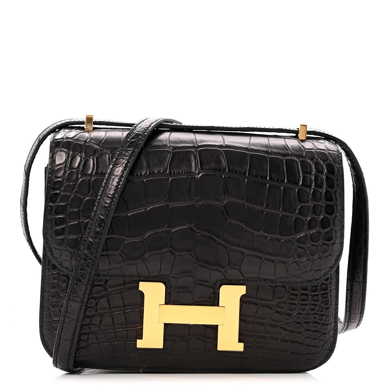 Hermes Matte Alligator Constance 18 Black