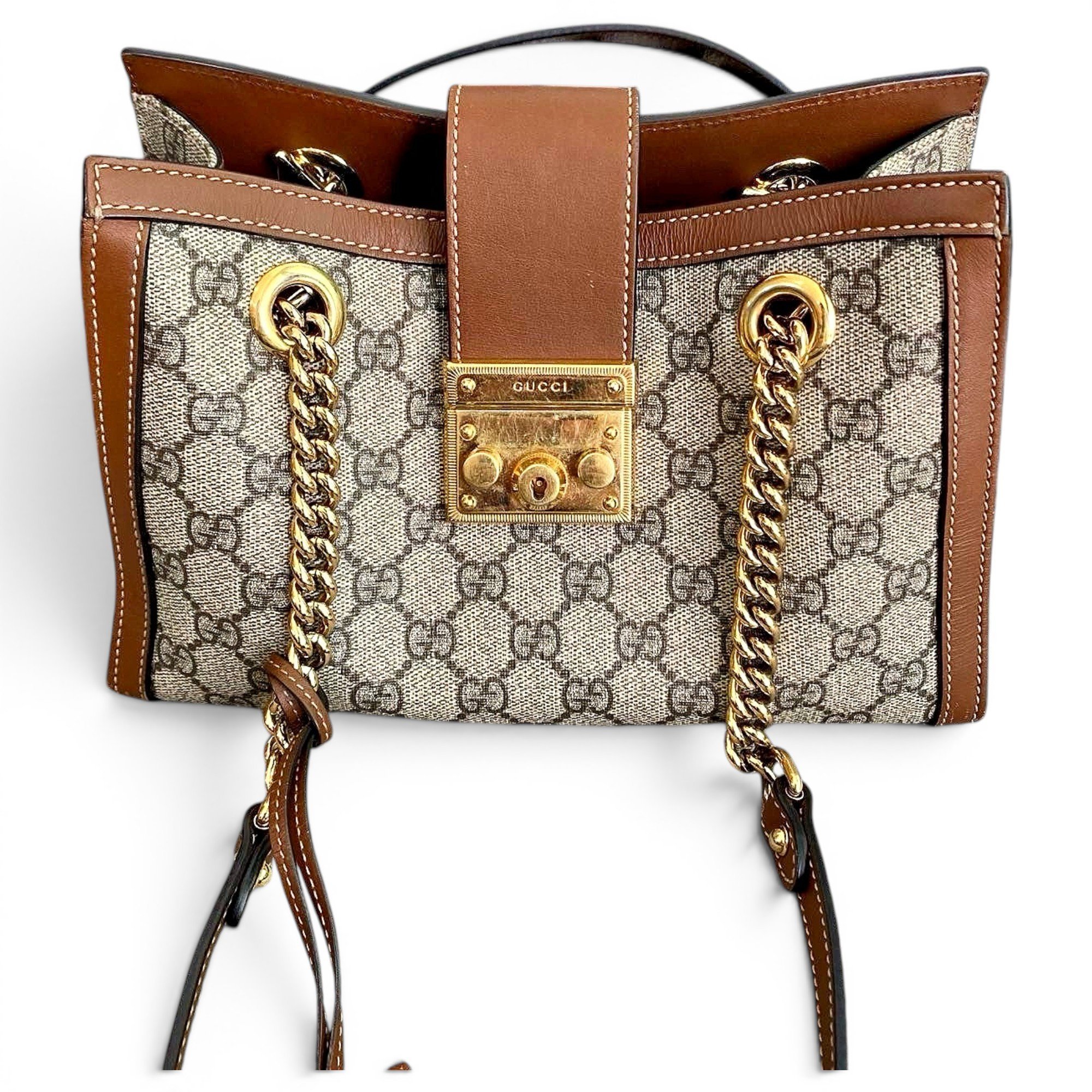 Padlock leather mini bag
