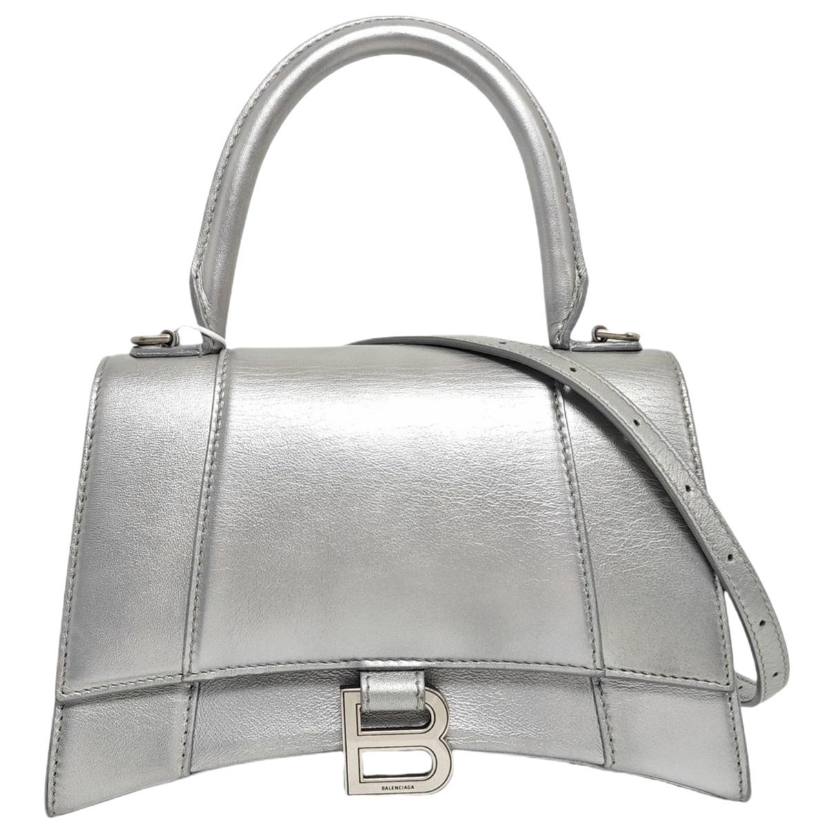 Hourglass leather handbag