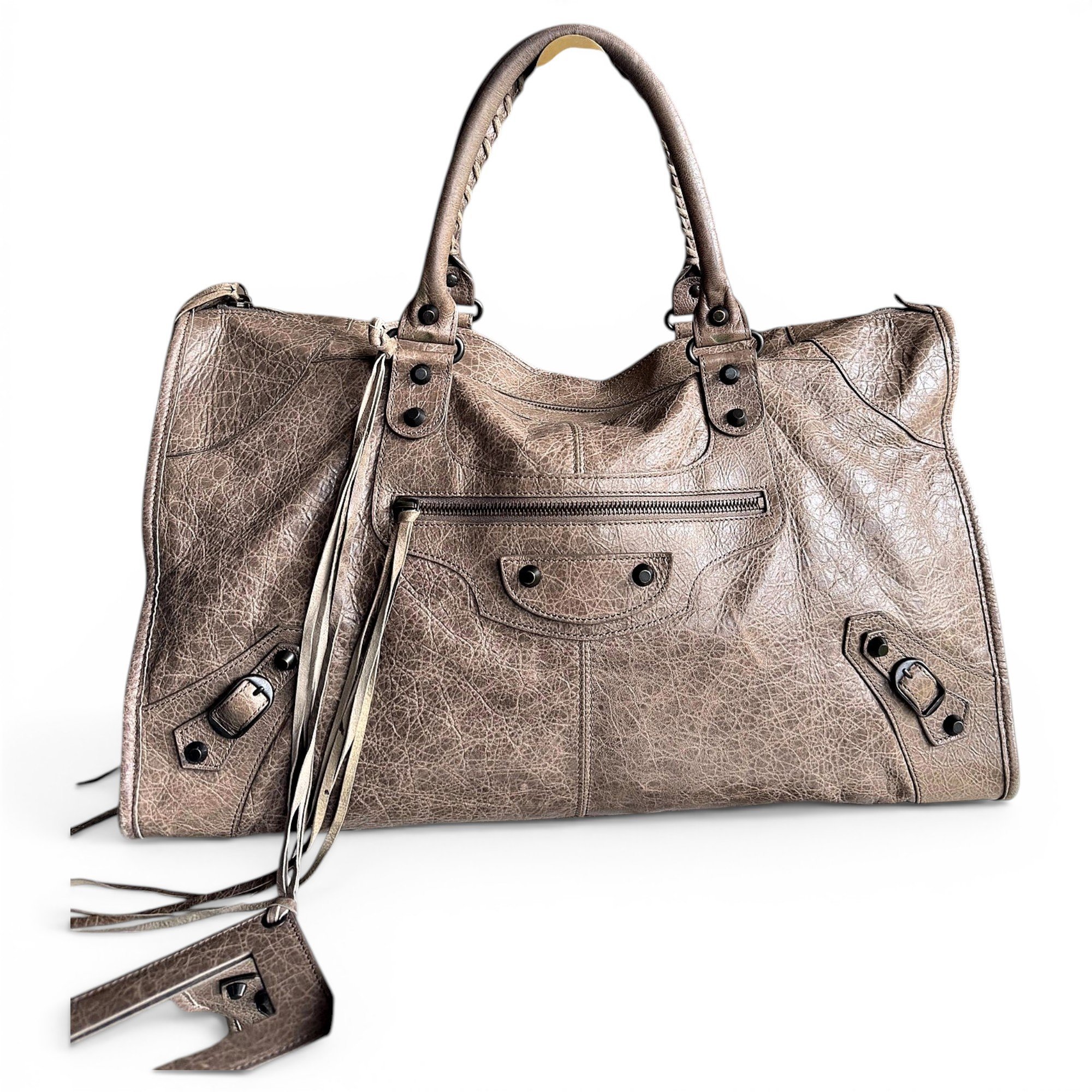 Work leather handbag