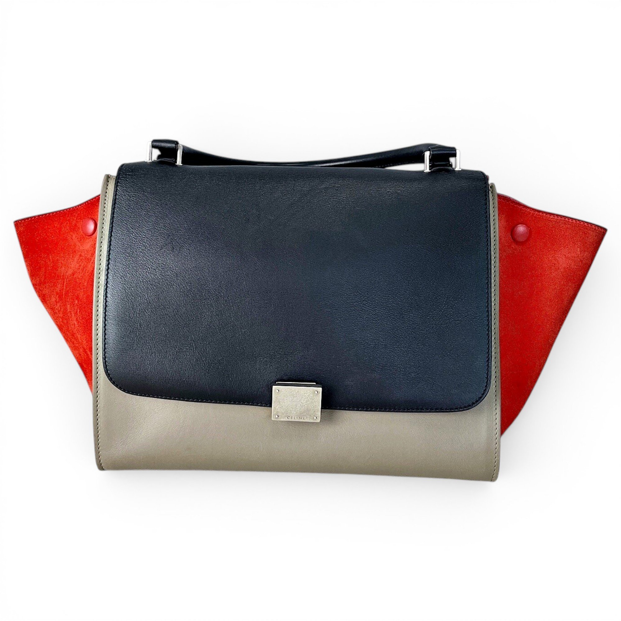 Trapèze leather handbag