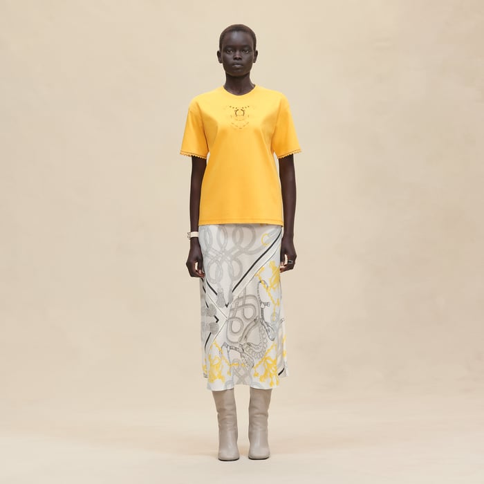 Jaune Mimosa Embroidered Maxi T-shirt