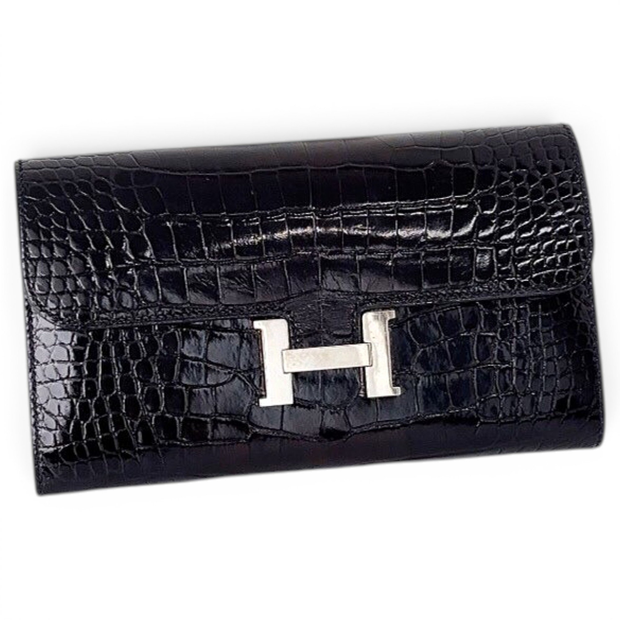 Leather clutch bag
