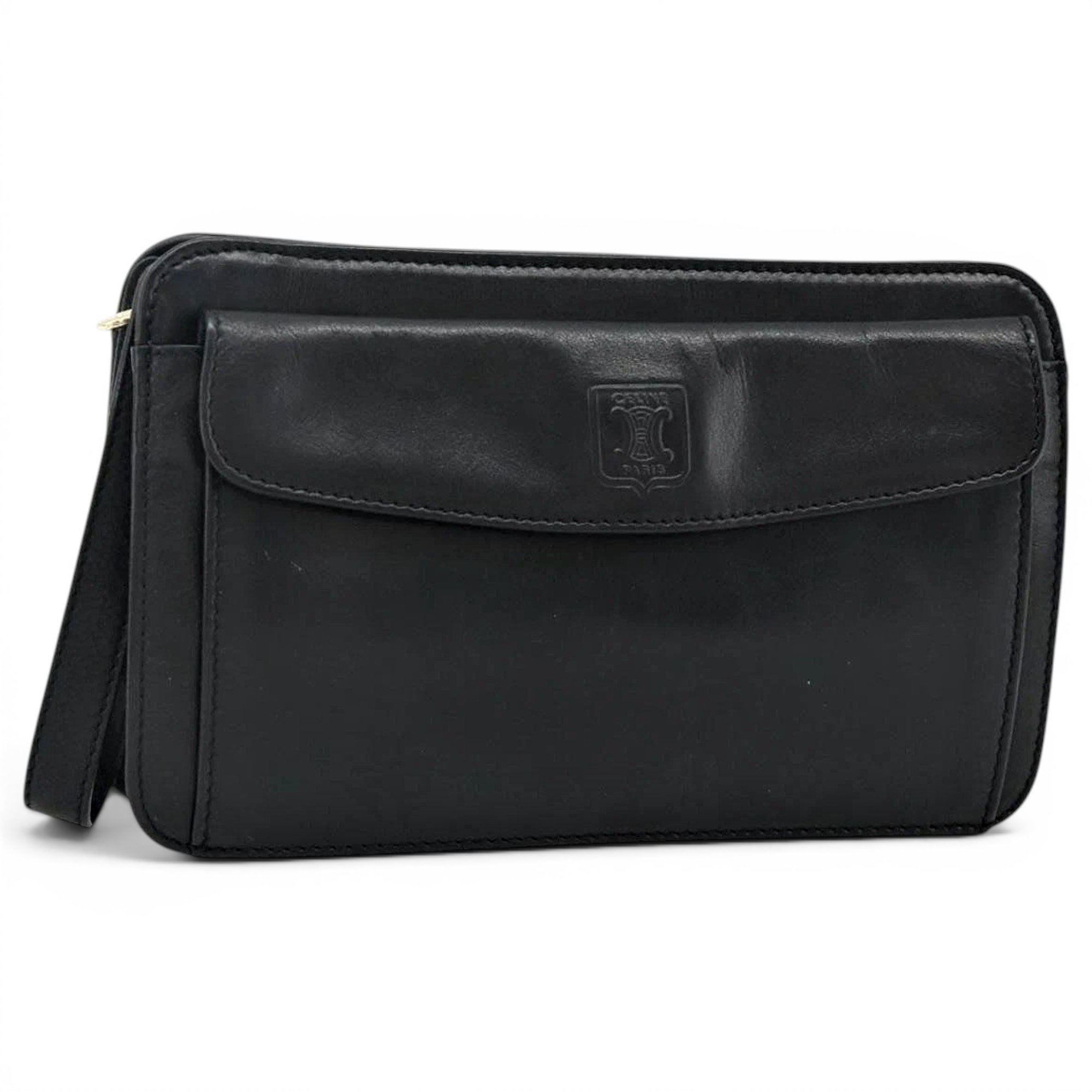Leather clutch bag
