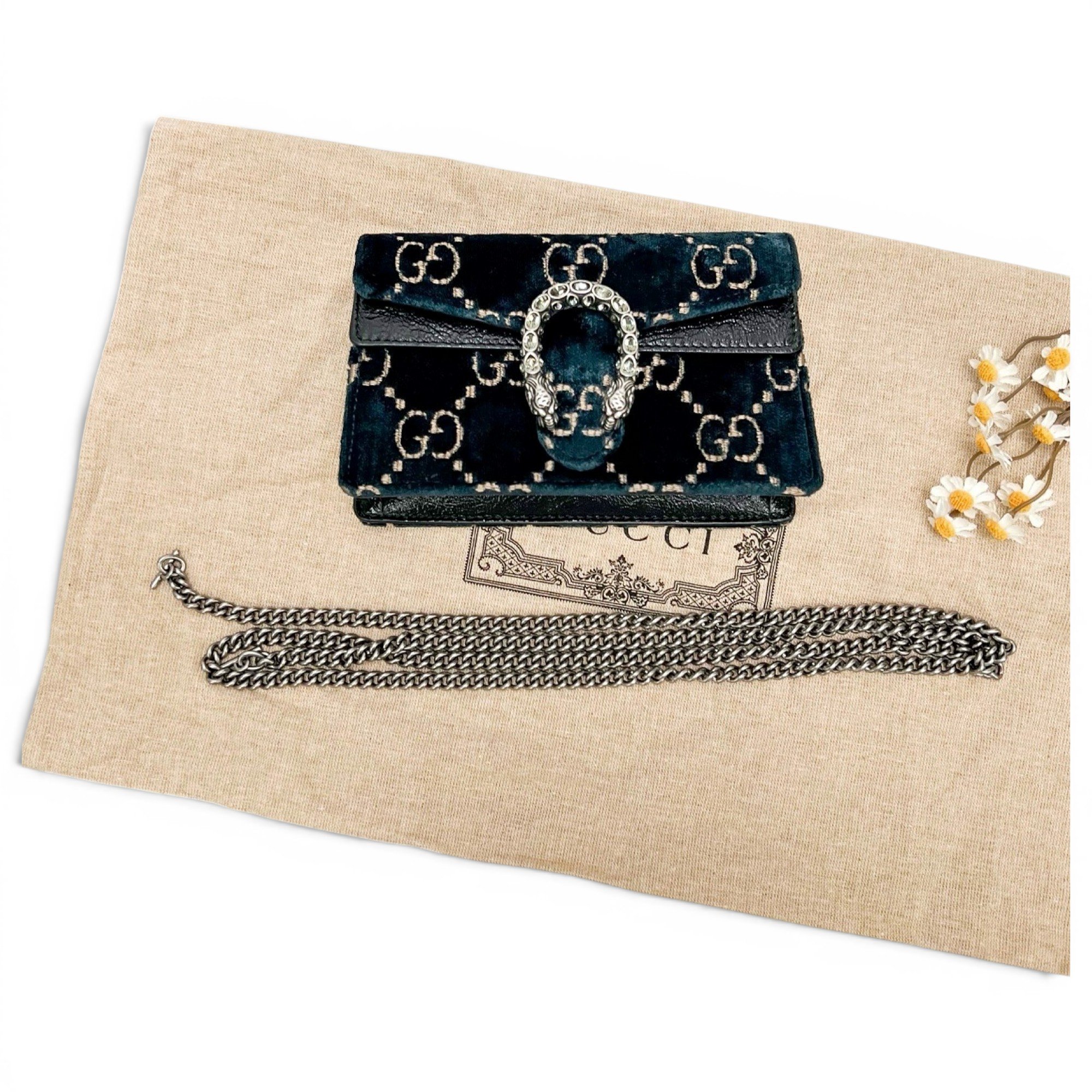 Dionysus Super Mini velvet crossbody bag
