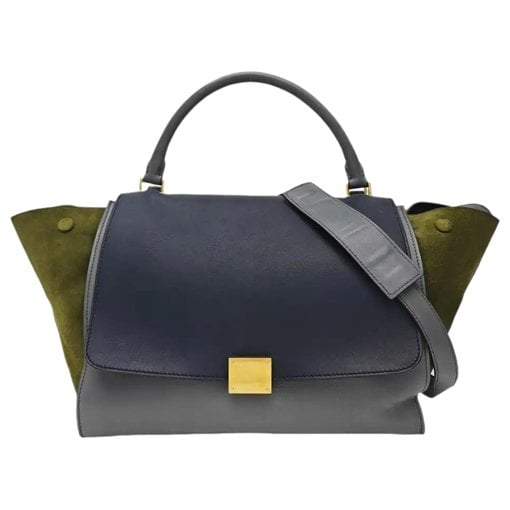 Trapèze leather handbag