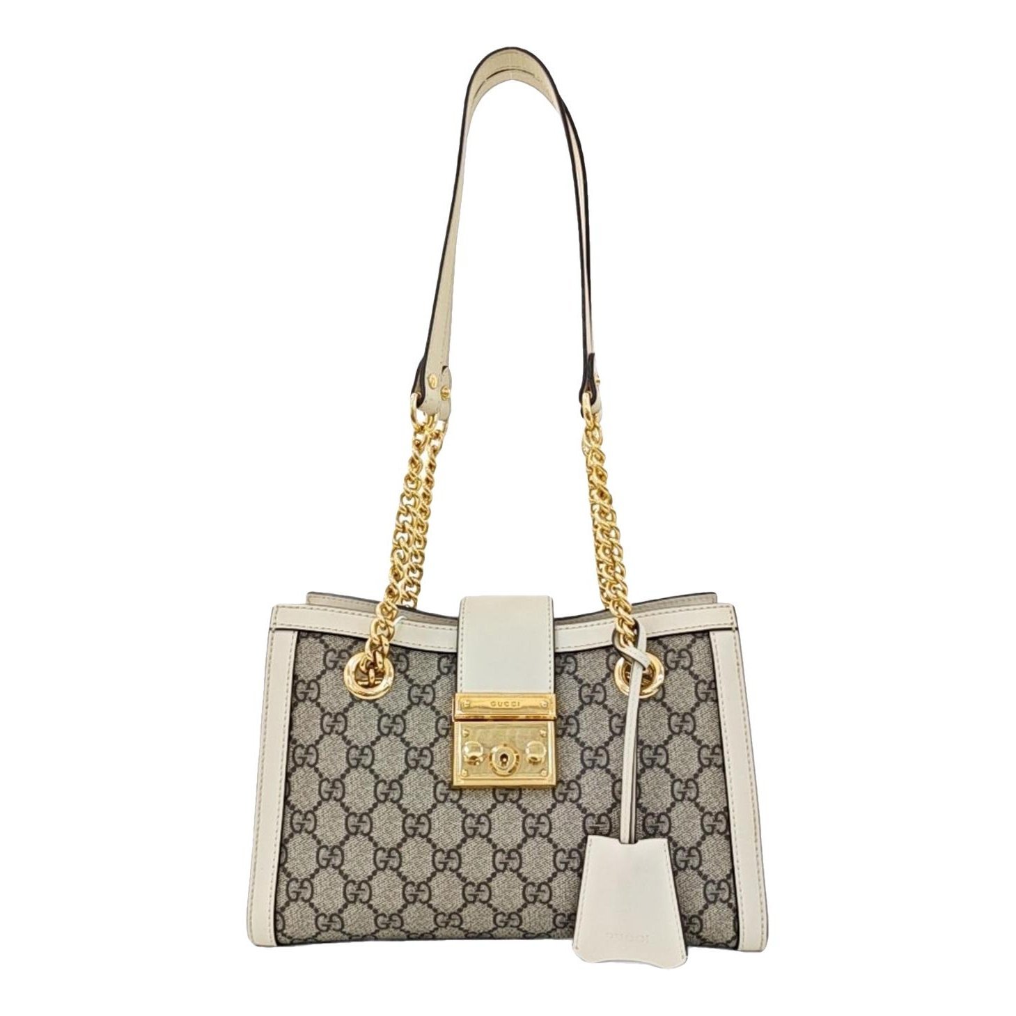 Padlock leather handbag
