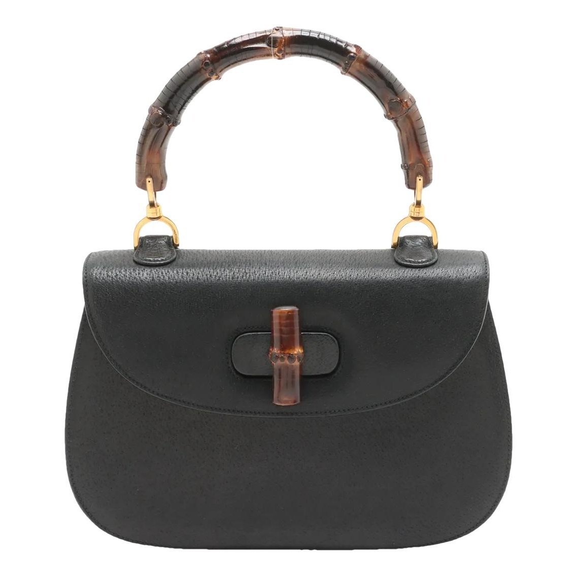 Convertible Bamboo Top Handle leather handbag